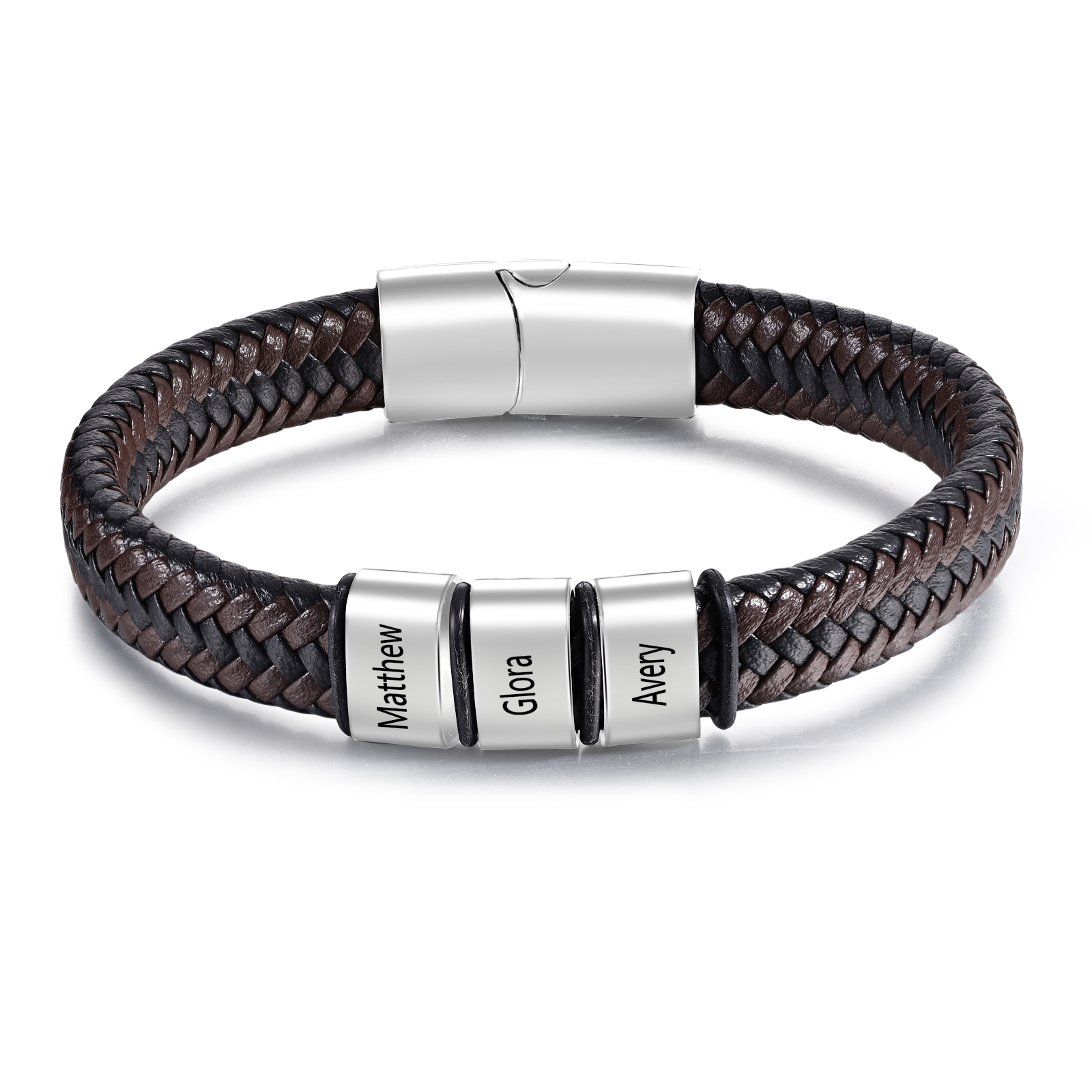 Personalised Leather Bracelets for Men Customizable with 1-5 Names