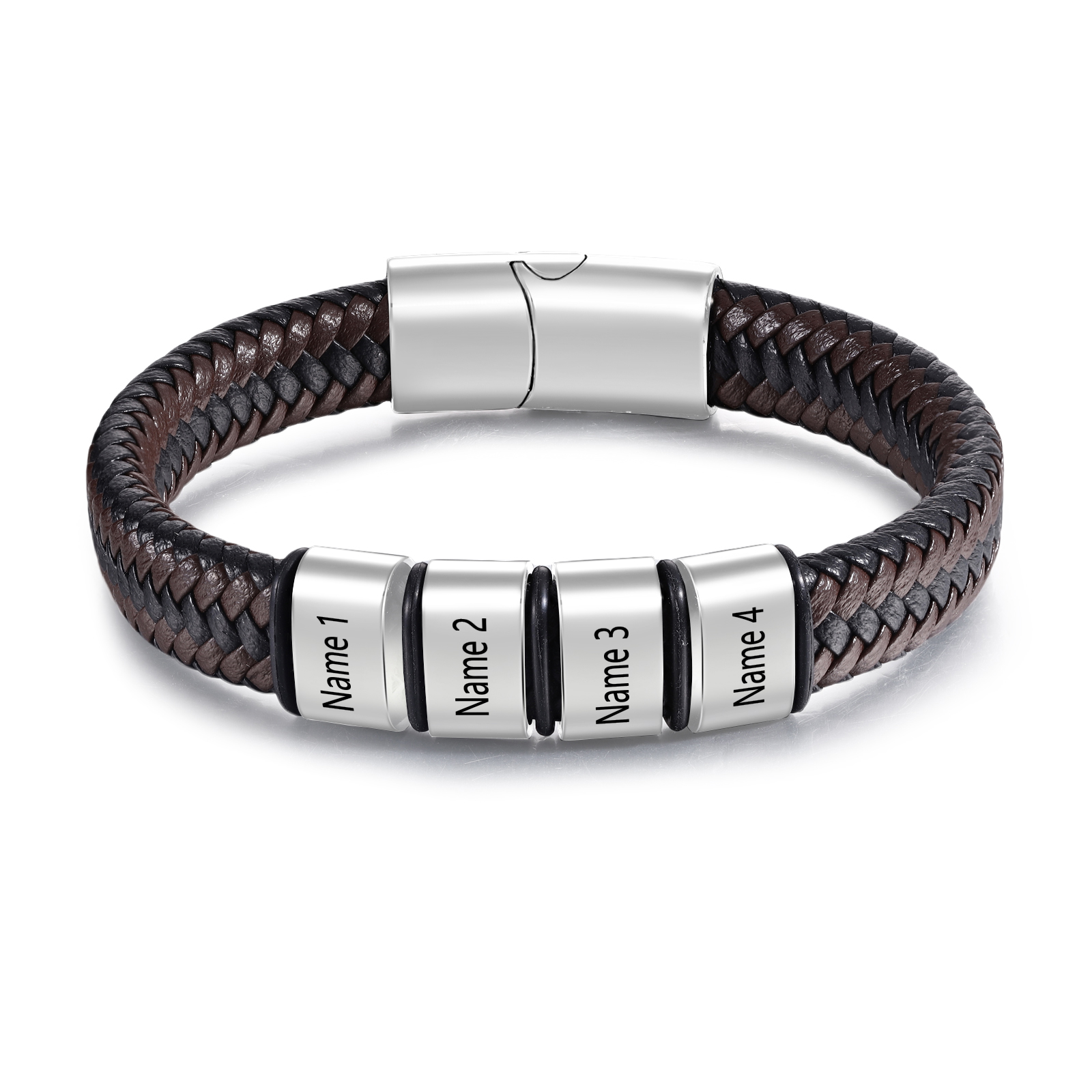 Personalised Leather Bracelets for Men Customizable with 1-5 Names