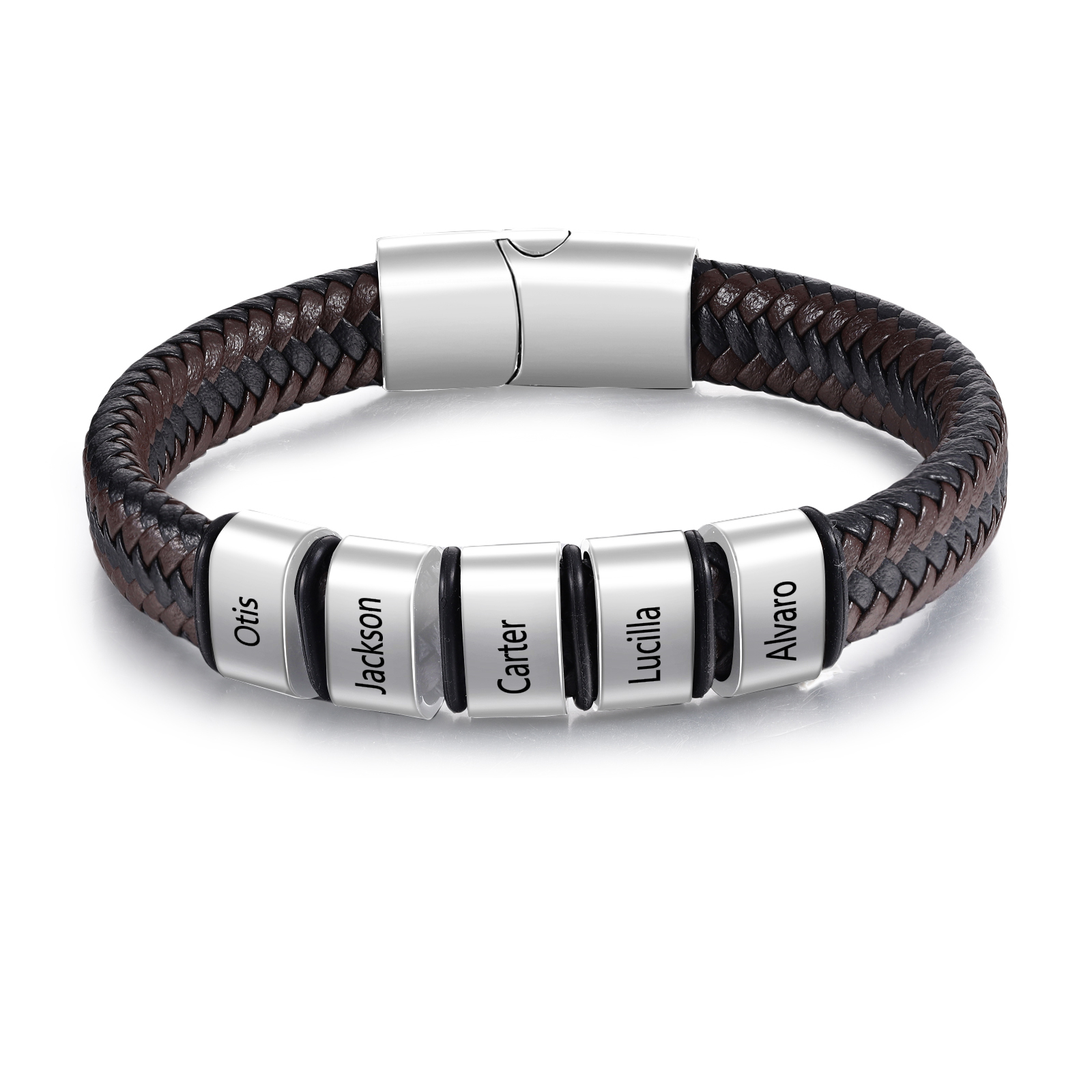 Personalised Leather Bracelets for Men Customizable with 1-5 Names