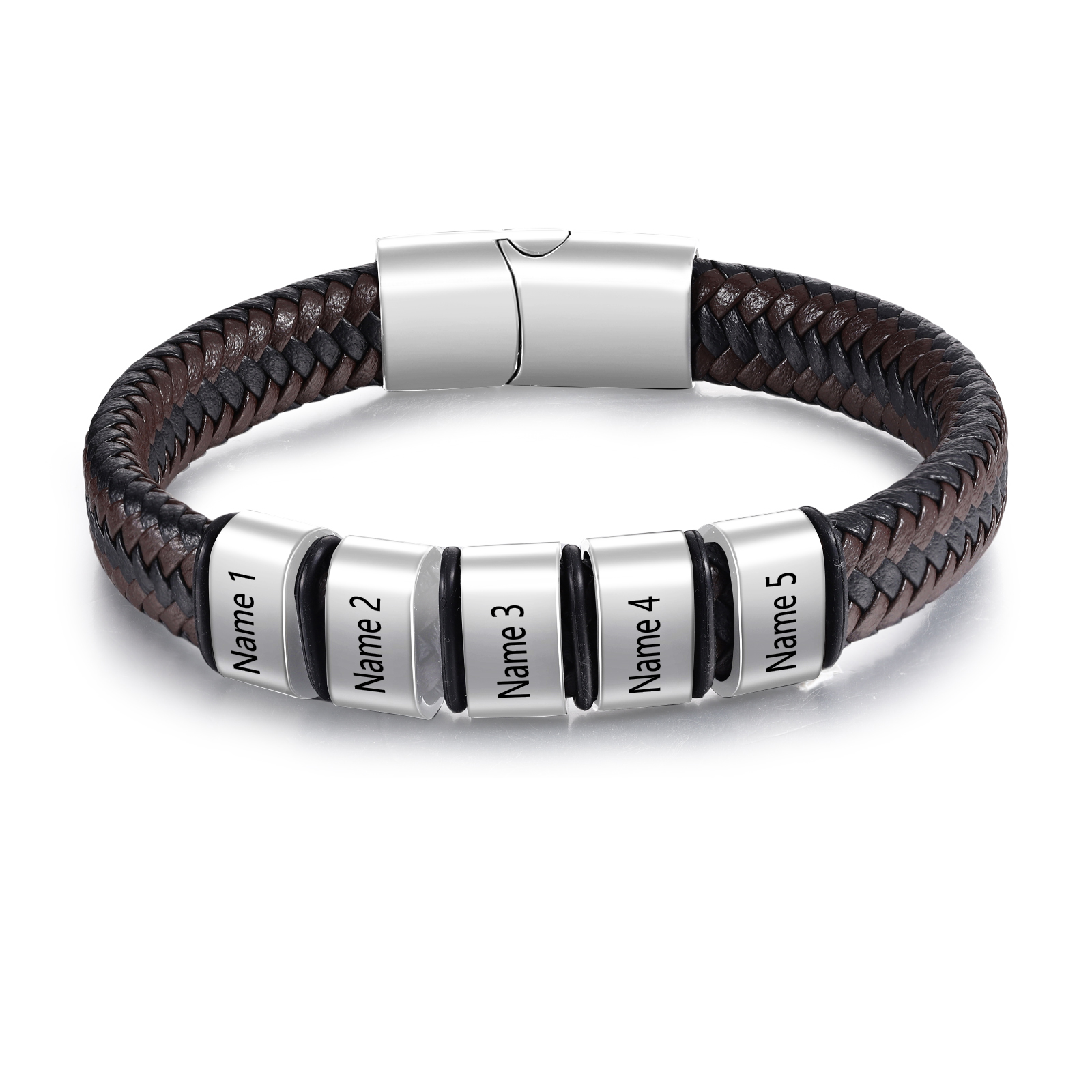 Personalised Leather Bracelets for Men Customizable with 1-5 Names