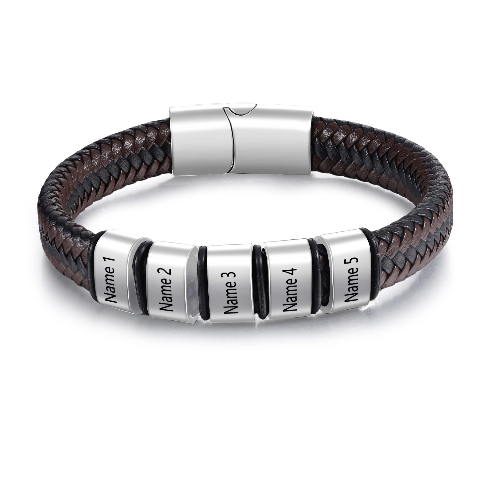 Personalised Leather Bracelets for Men Customizable with 1-5 Names