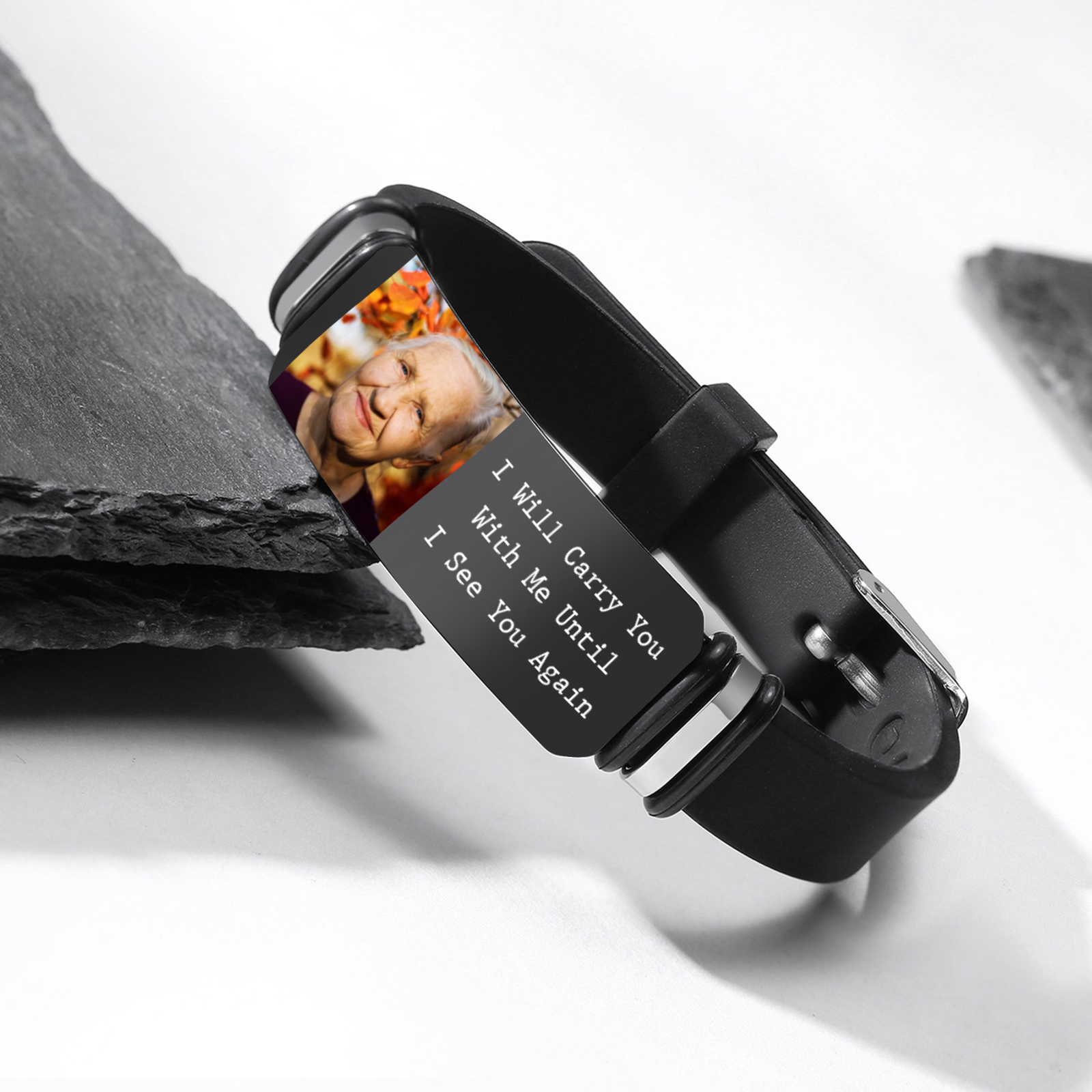 I Will Carry You With Me Until I See You Again Customised Memorial Bracelet A Photo to Keep Their Memory Alive