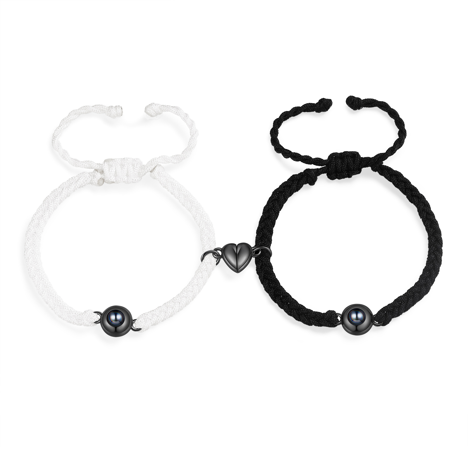 Personalised Magnetic Projection Bracelet Adjustable Rope Jewelry Gift for Couples