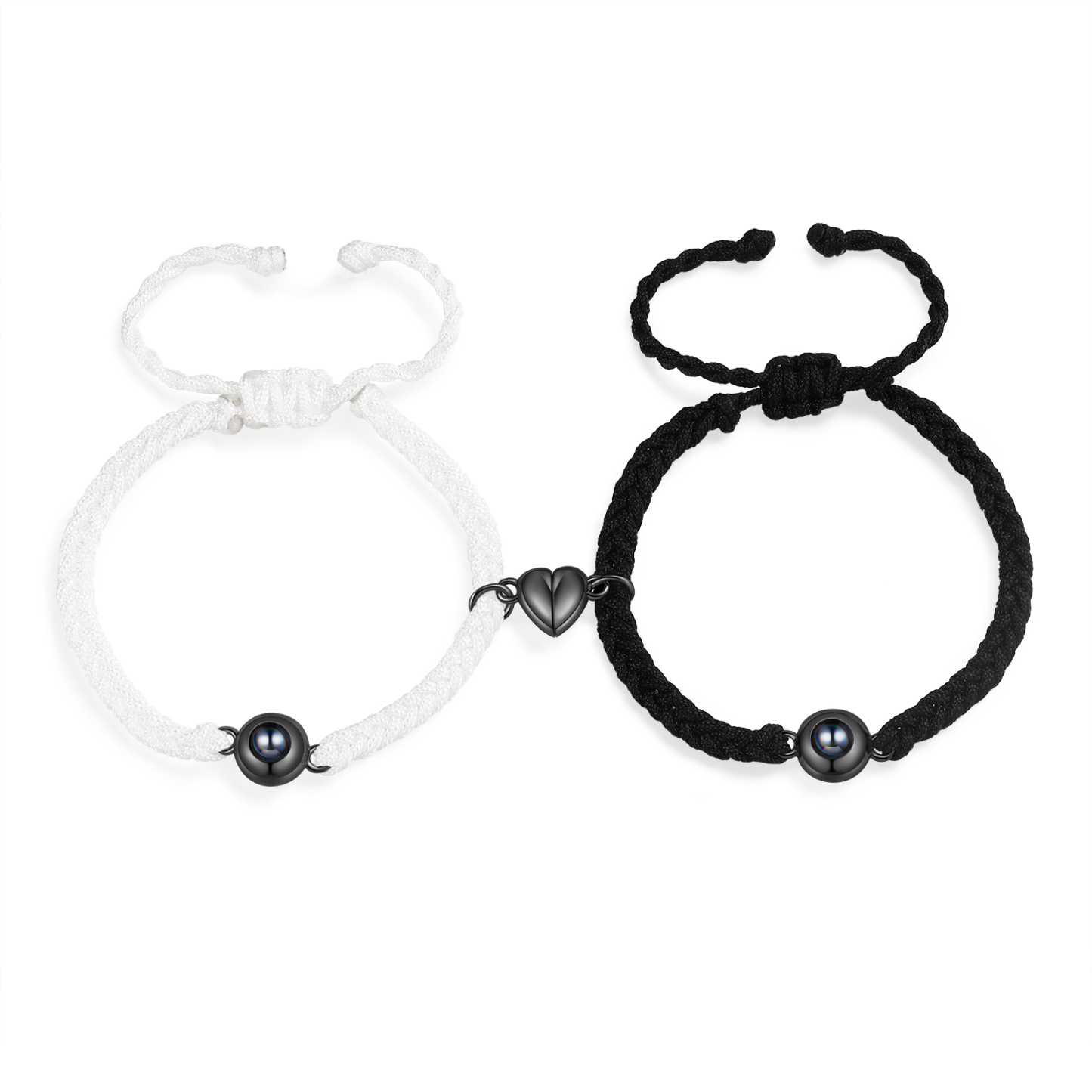 Personalised Magnetic Projection Bracelet Adjustable Rope Jewelry Gift for Couples