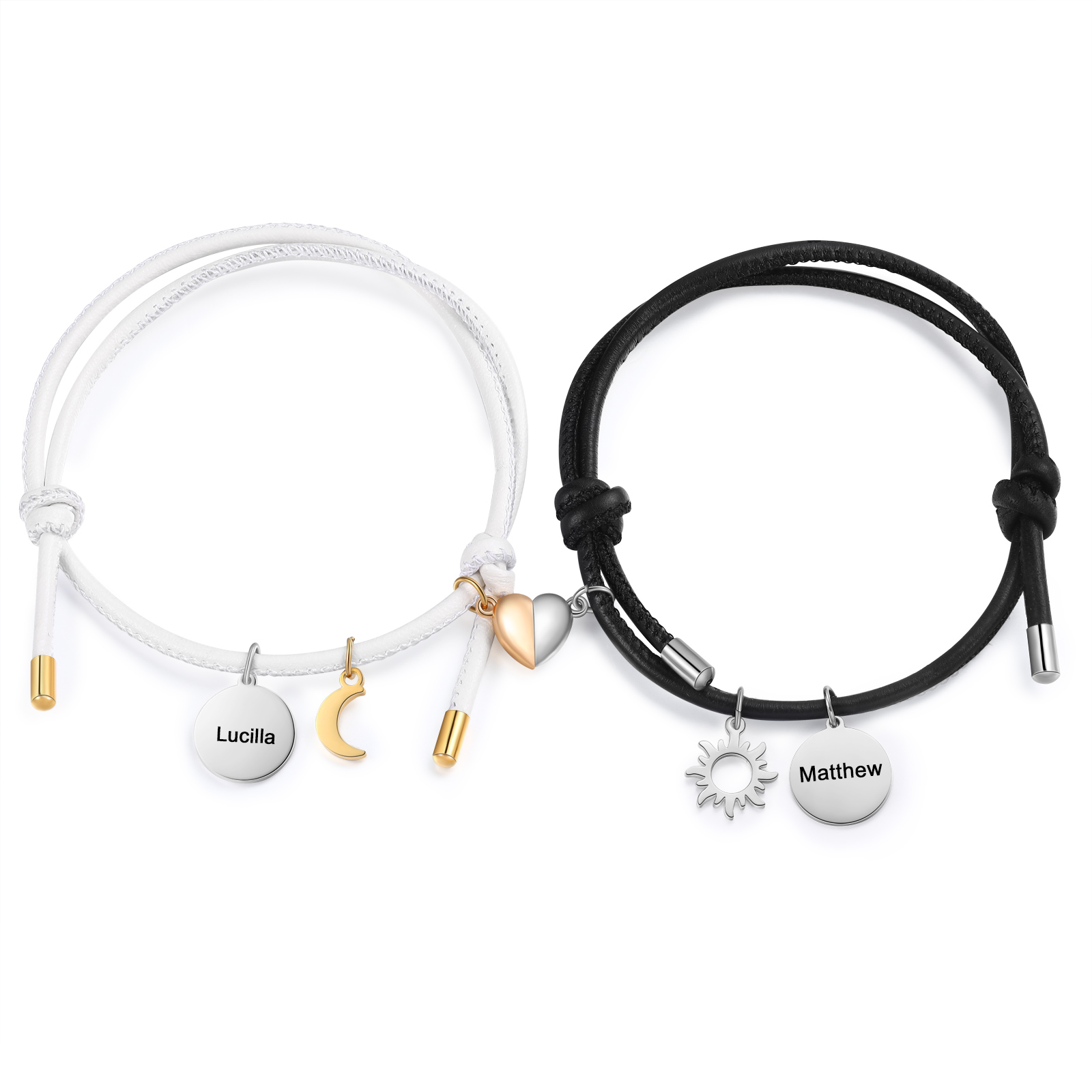 Personalised Couple Magnet Bracelet Linked by Love Valentine’s Day Gift