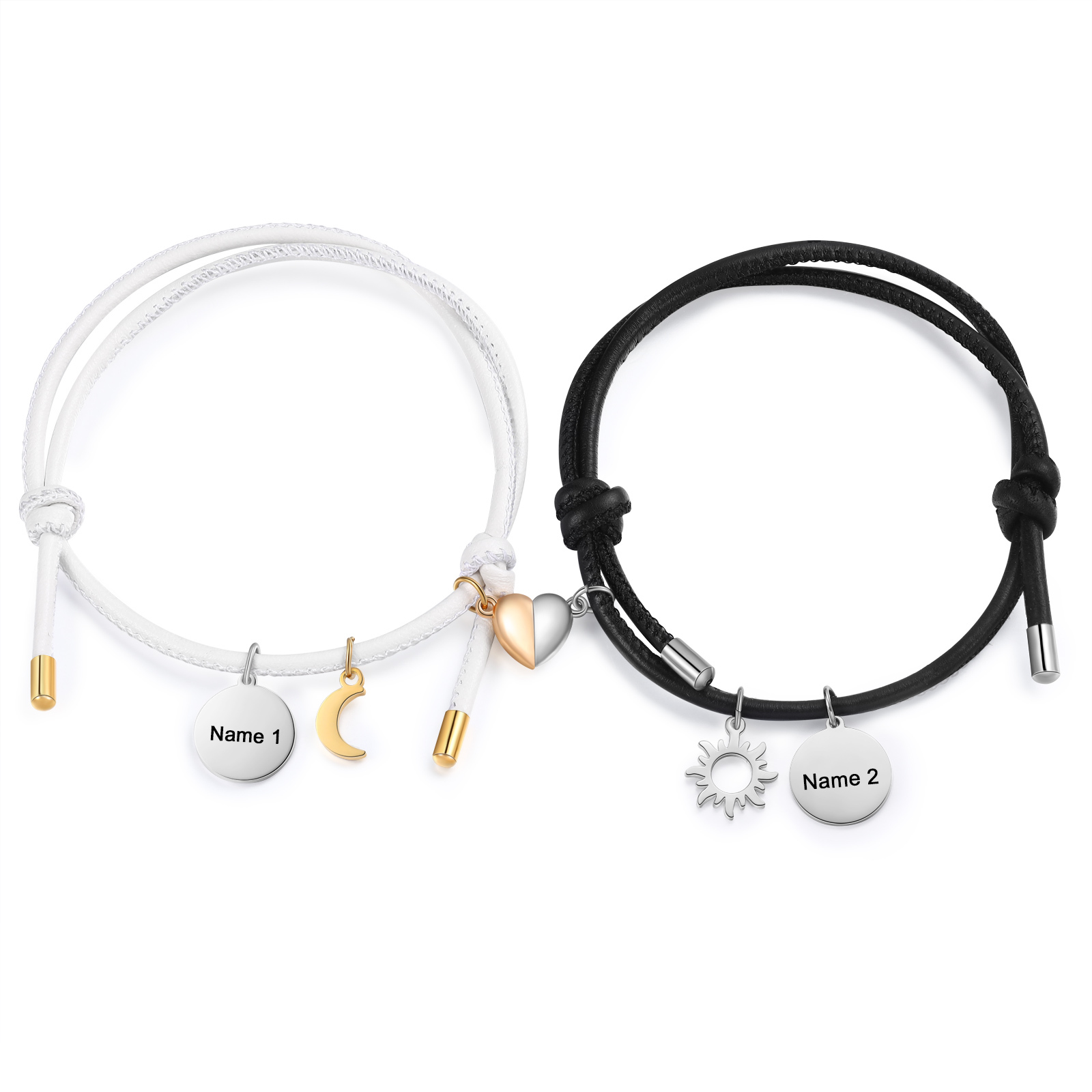 Personalised Couple Magnet Bracelet Linked by Love Valentine’s Day Gift