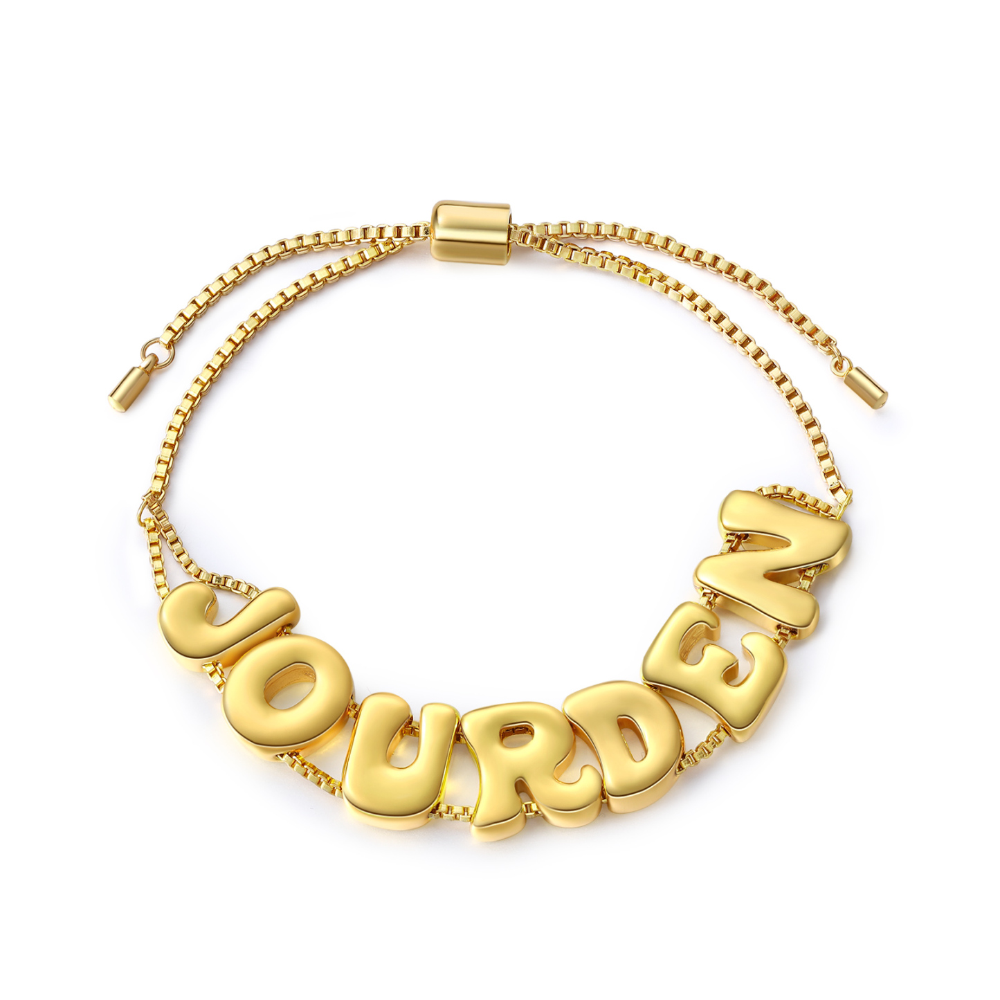 Personalised 3D Name Bracelet Custom Adjustable 7 Letter Gift for Her