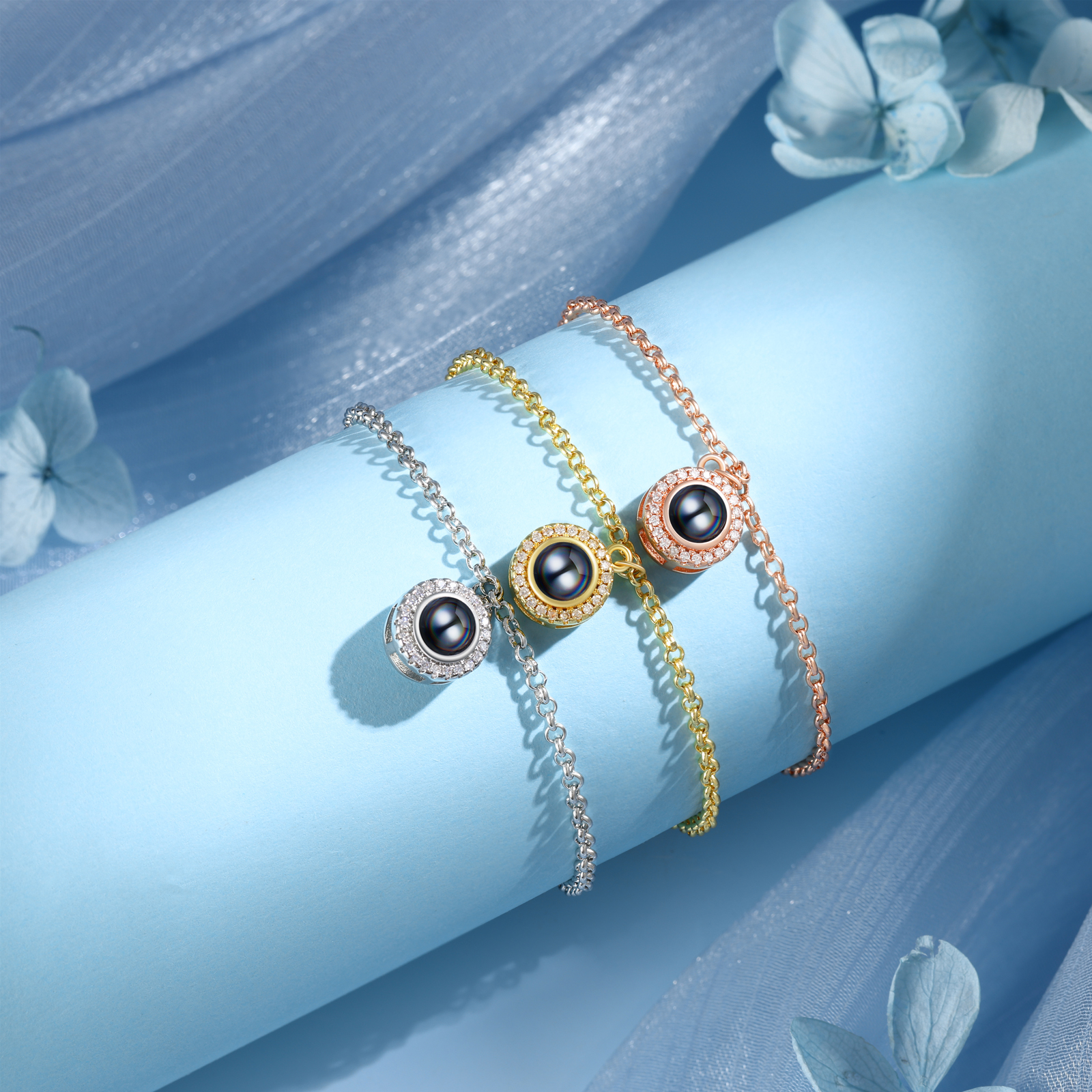 Personalised Projection Bracelet Custom Photo Pendant Gift for Her