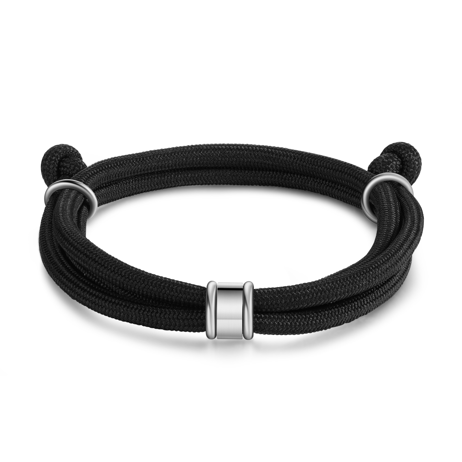 Personalised Men's Bracelet – Adjustable Rope with Custom Name Beads | Jessemade