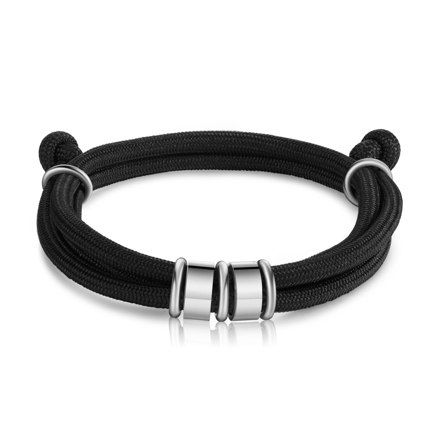 2 Names Personalised Men's Bracelet – Adjustable Rope with Custom Name Beads | Jessemade