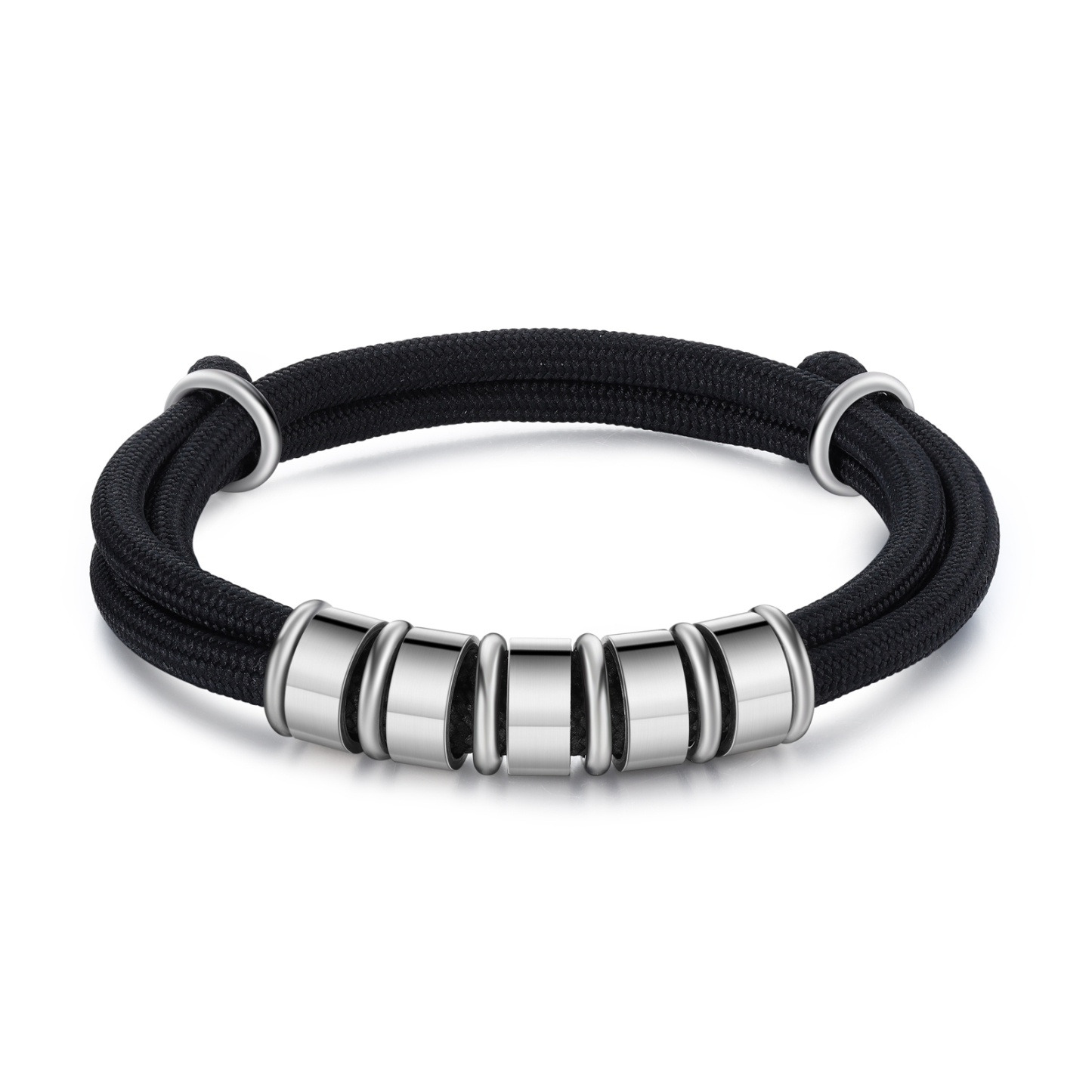 5 Names Personalised Men's Bracelet – Adjustable Rope with Custom Name Beads | Jessemade