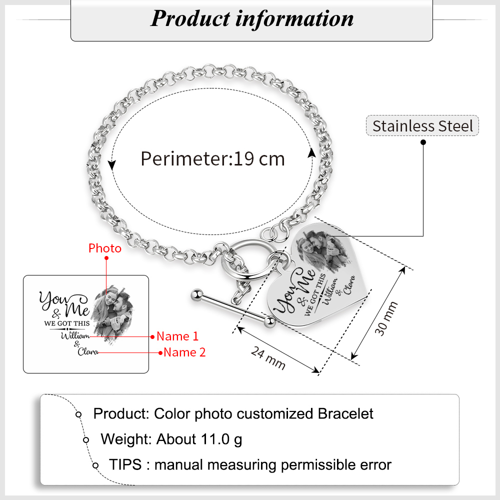 Personalised Photo Bracelet You & Me We Got This Gift for Her