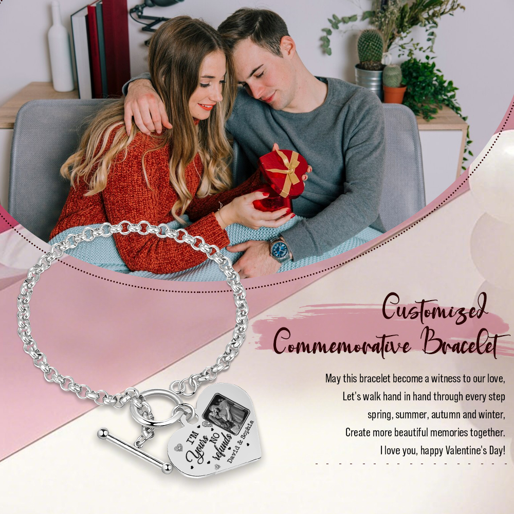 Personalised Photo Bracelet Set I’m Yours No Returns or Refunds Gift for Her
