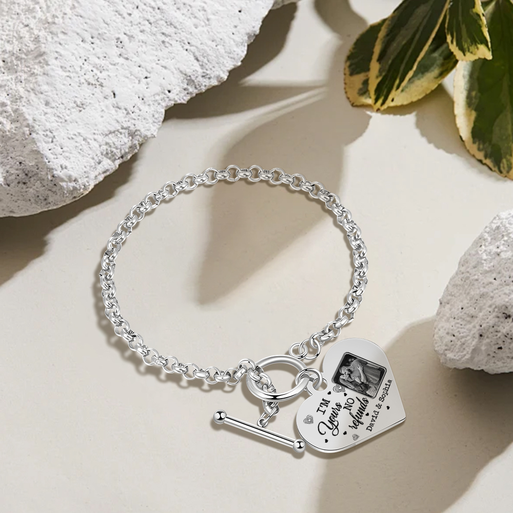 Personalised Photo Bracelet Set I’m Yours No Returns or Refunds Gift for Her