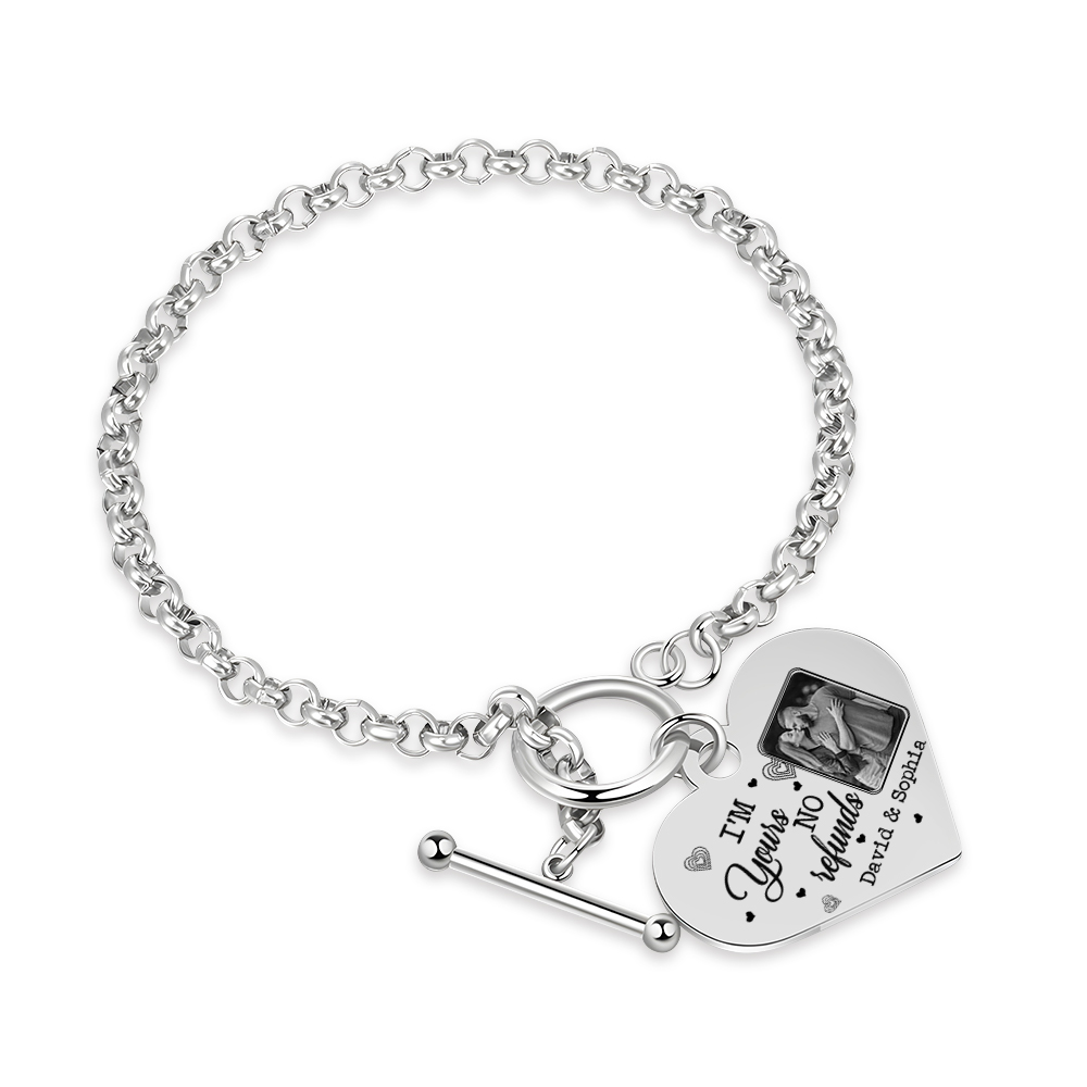 Personalised Photo Bracelet Set I’m Yours No Returns or Refunds Gift for Her