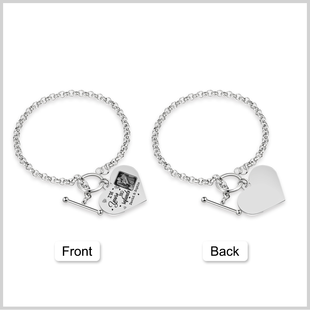 Personalised Photo Bracelet Set I’m Yours No Returns or Refunds Gift for Her