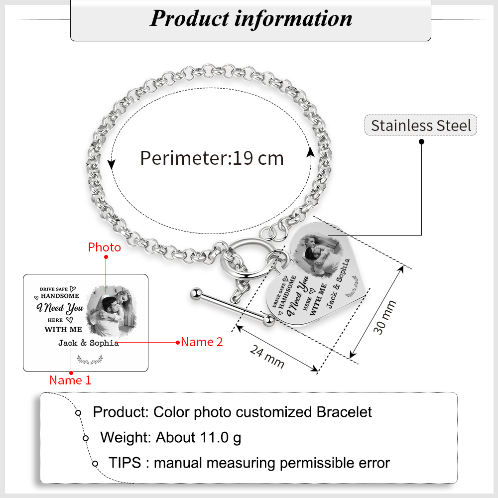 Personalised Photo Bracelet You & Me We Got This Gift for Her