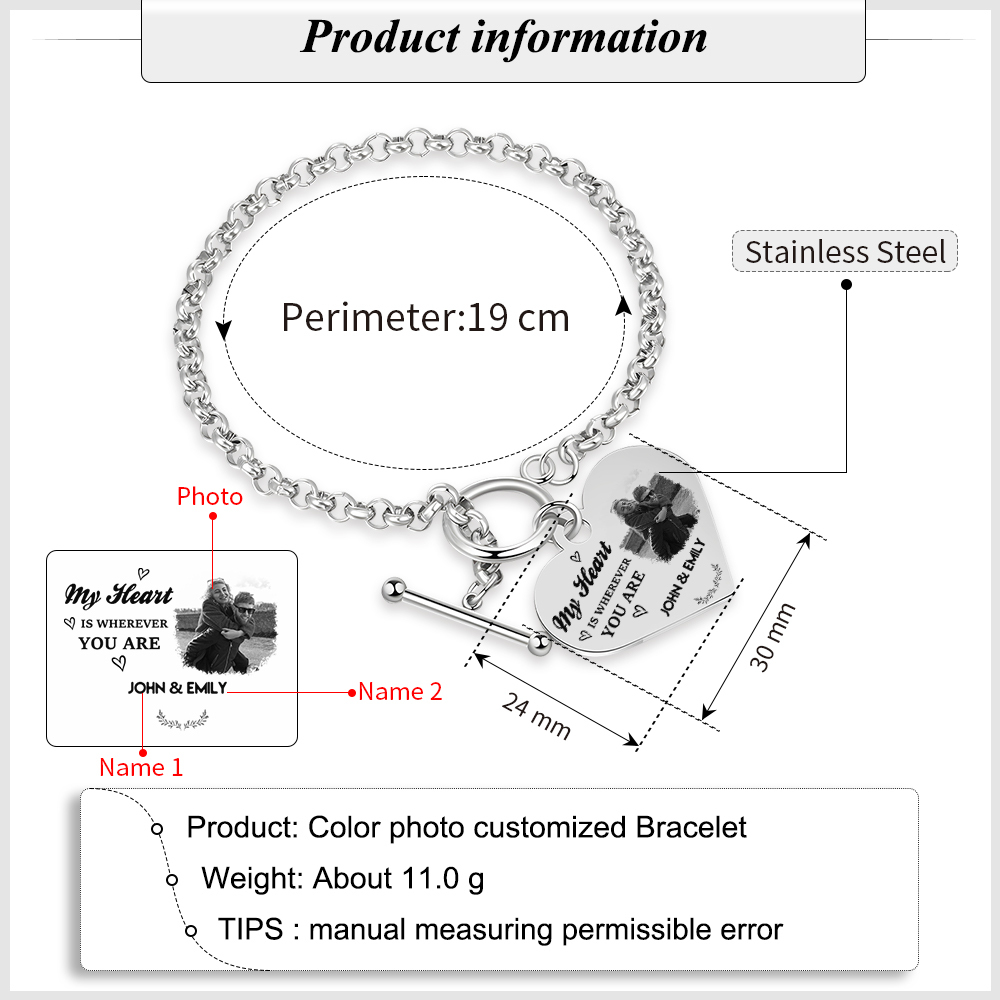 Personalised Photo Bracelet You & Me We Got This Gift for Her