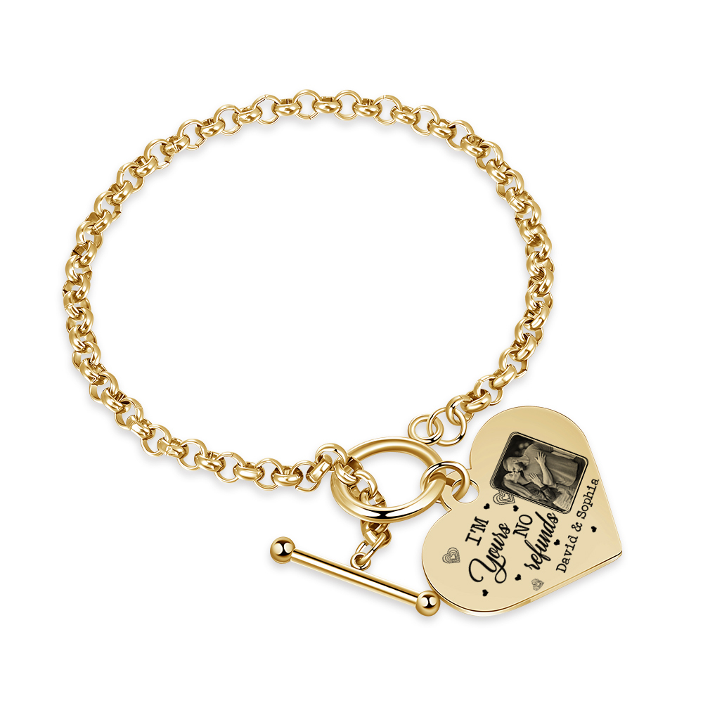 Personalised Photo Bracelet Set I’m Yours No Returns or Refunds Gift for Her