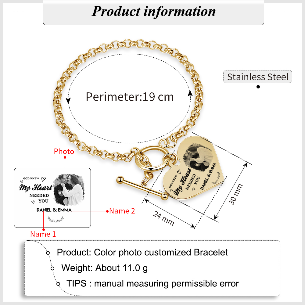 Personalised Photo Bracelet You & Me We Got This Gift for Her