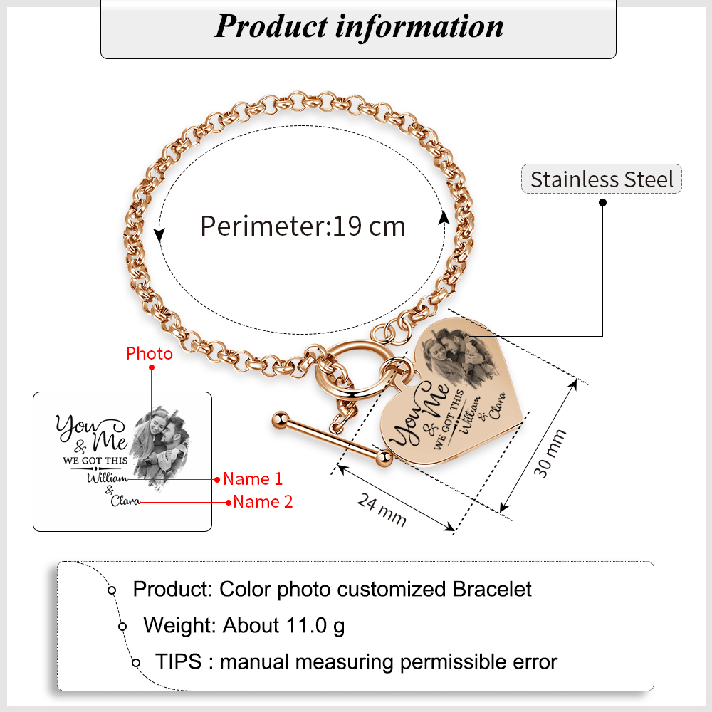 Personalised Photo Bracelet You & Me We Got This Gift for Her
