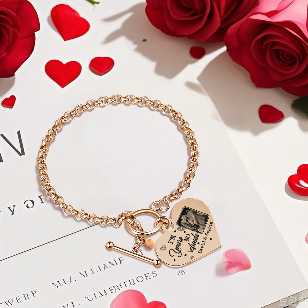 Personalised Photo Bracelet Set I’m Yours No Returns or Refunds Gift for Her