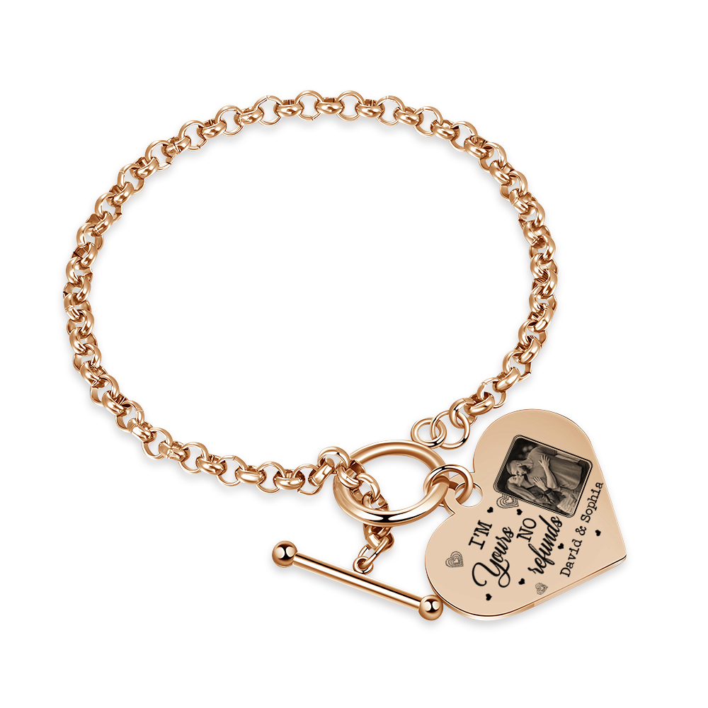 Personalised Photo Bracelet Set I’m Yours No Returns or Refunds Gift for Her