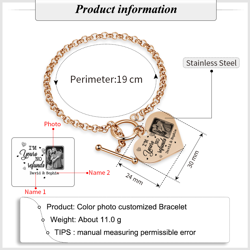 Personalised Photo Bracelet You & Me We Got This Gift for Her