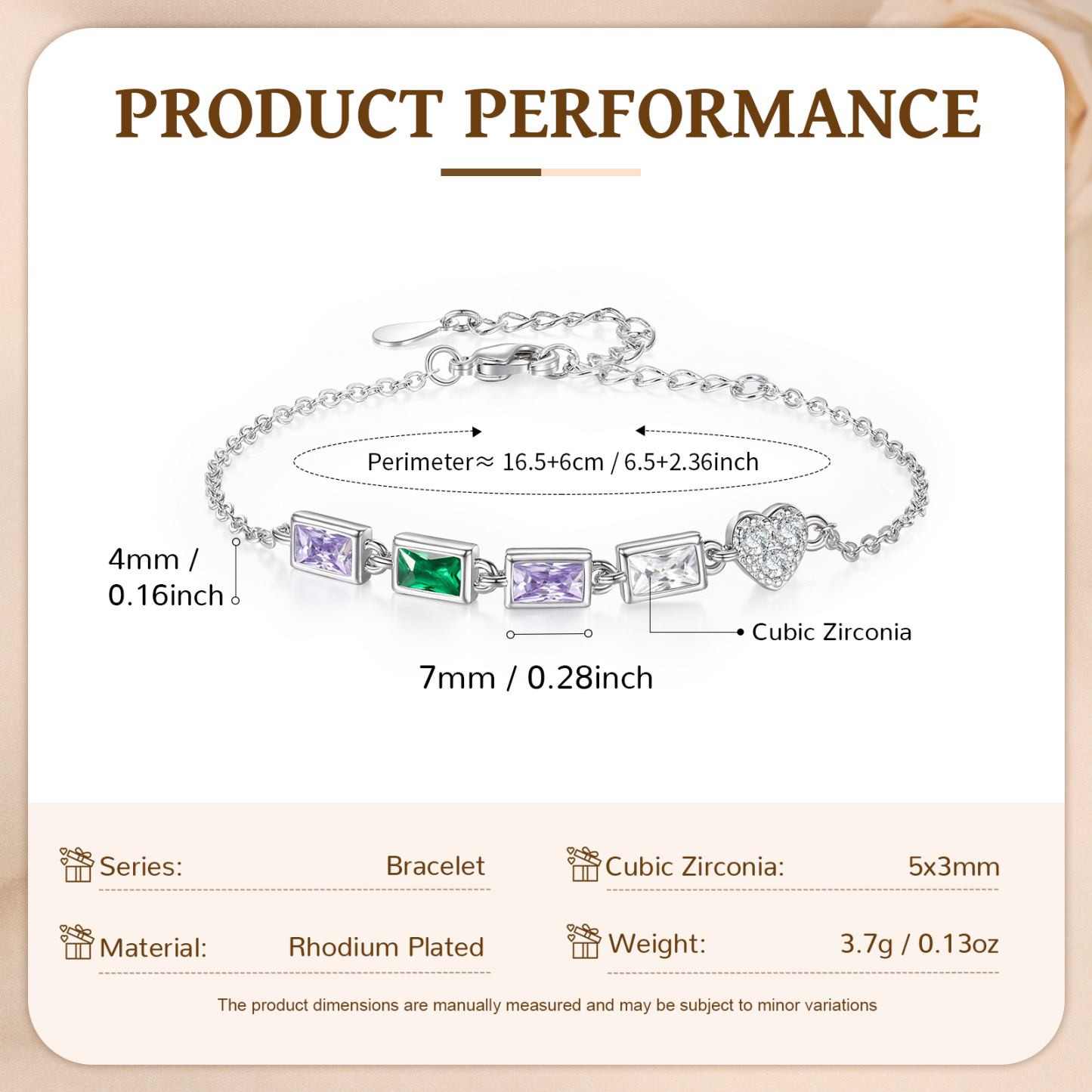Custom Mother’s Day Birthstone Necklace Bracelet – Adjustable 4 Birthstones Family Gift for Her | Jessemade
