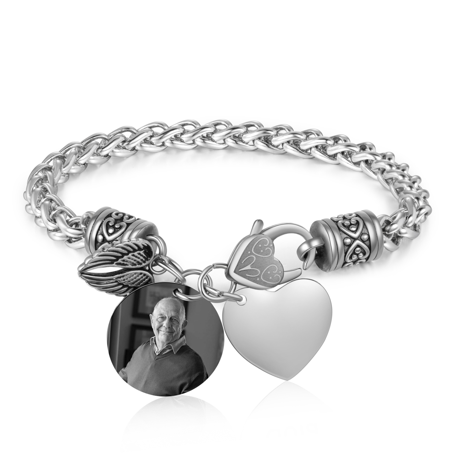 Personalised Photo Memorial Bracelet Your wings were ready but our hearts were not Gift for Family Gift Set