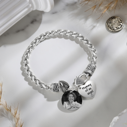 Personalised Photo Memorial Bracelet Mummy of an angel Gift for Family Gift Set