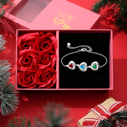 Birthstone Bracelet 1 to 5 Names and Stones Birthday | Jessemade