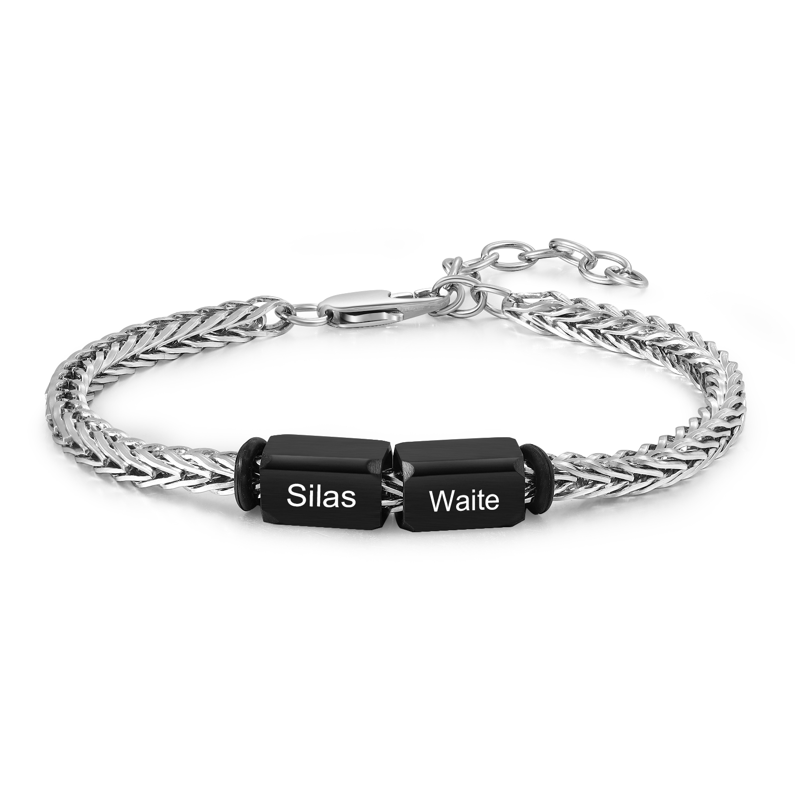 Personalised Stainless Steel Bracelet with 2 Names - Custom Gift for Him | Jessemade