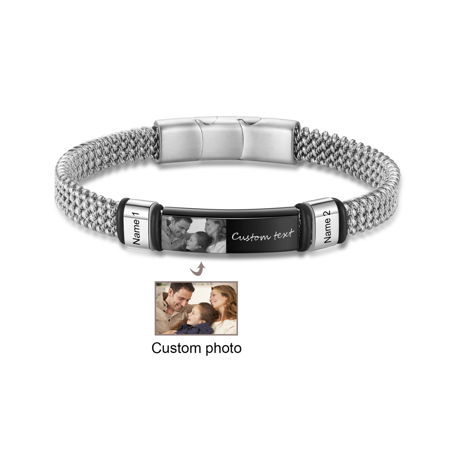 2 Names Personalised Men Adjustable Bracelet – Father's Day Gift | Jessemade