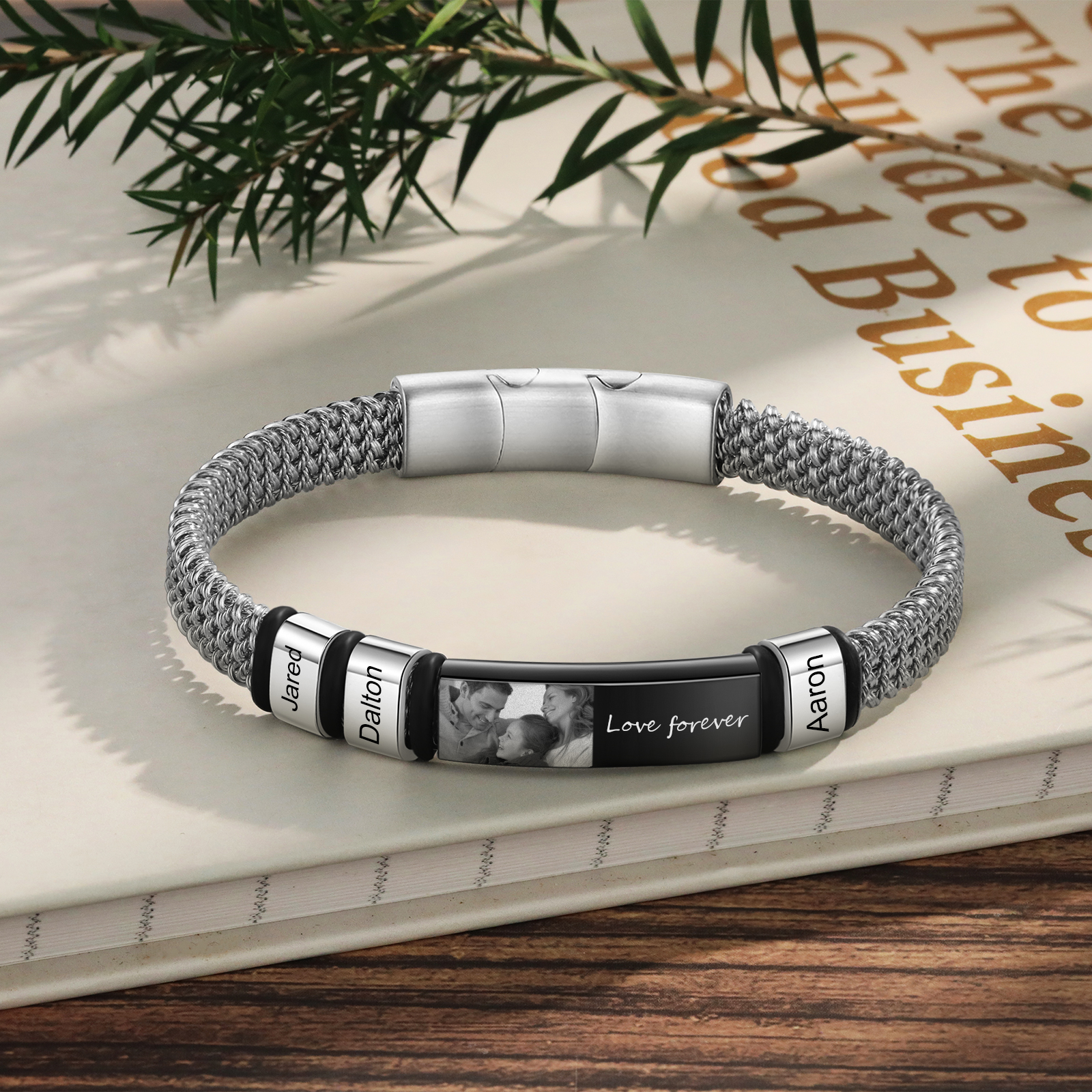 3 Names Personalised Men Adjustable Bracelet – Father's Day Gift | Jessemade