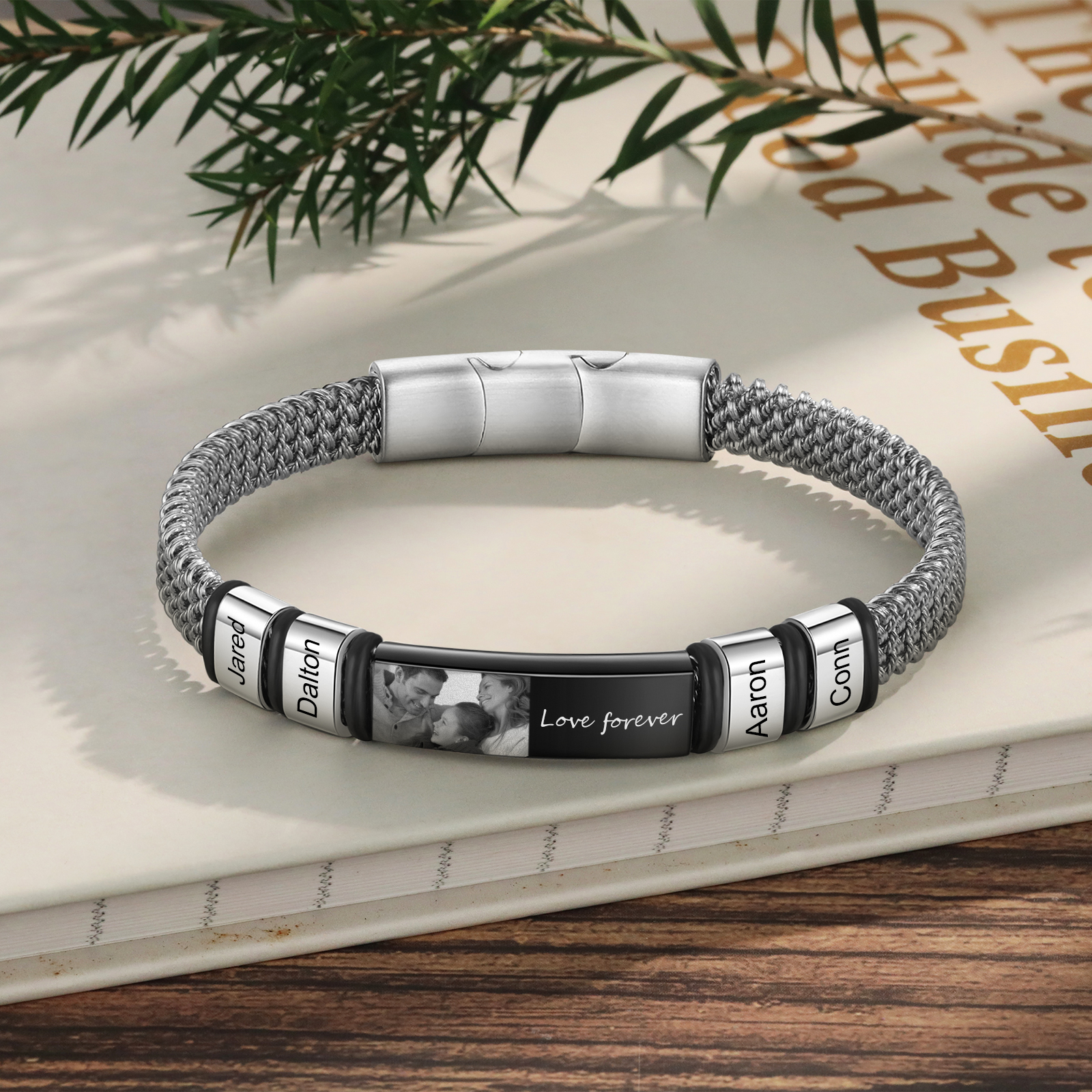4 Names Personalised Men Adjustable Bracelet – Father's Day Gift | Jessemade