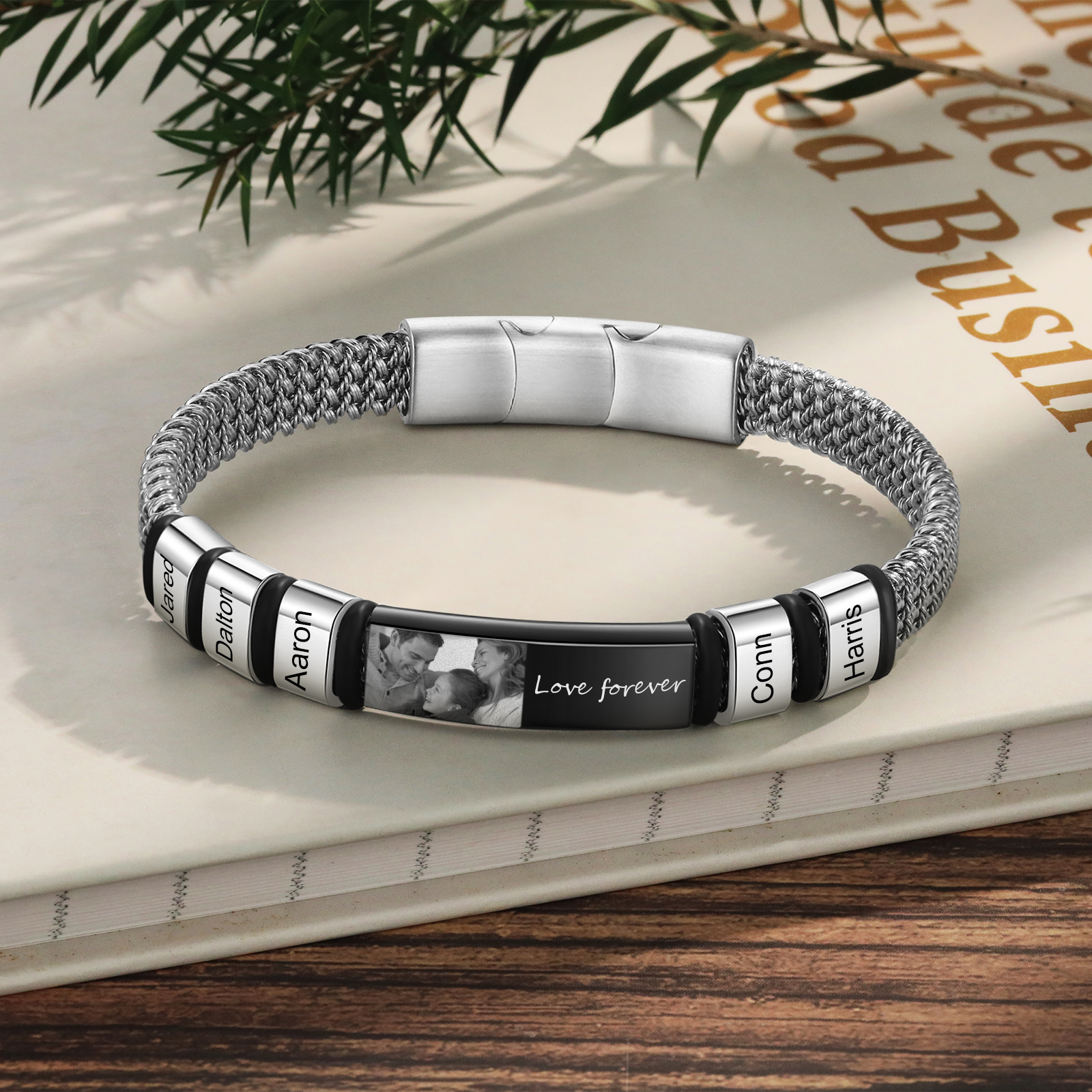 5 Names Personalised Men Adjustable Bracelet – Father's Day Gift | Jessemade