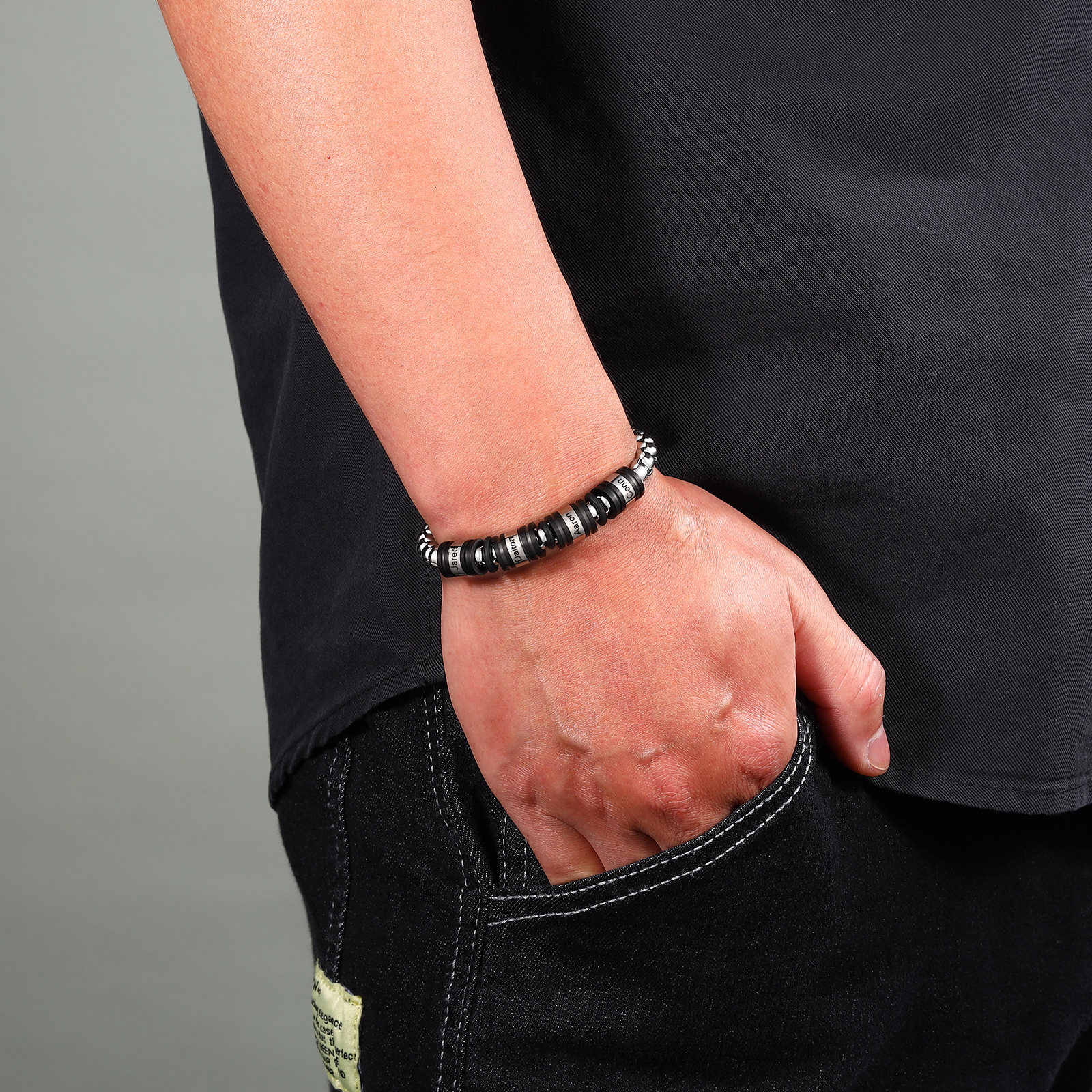 2 Names Personalised Men Adjustable Bracelet – Father's Day Gift | Jessemade