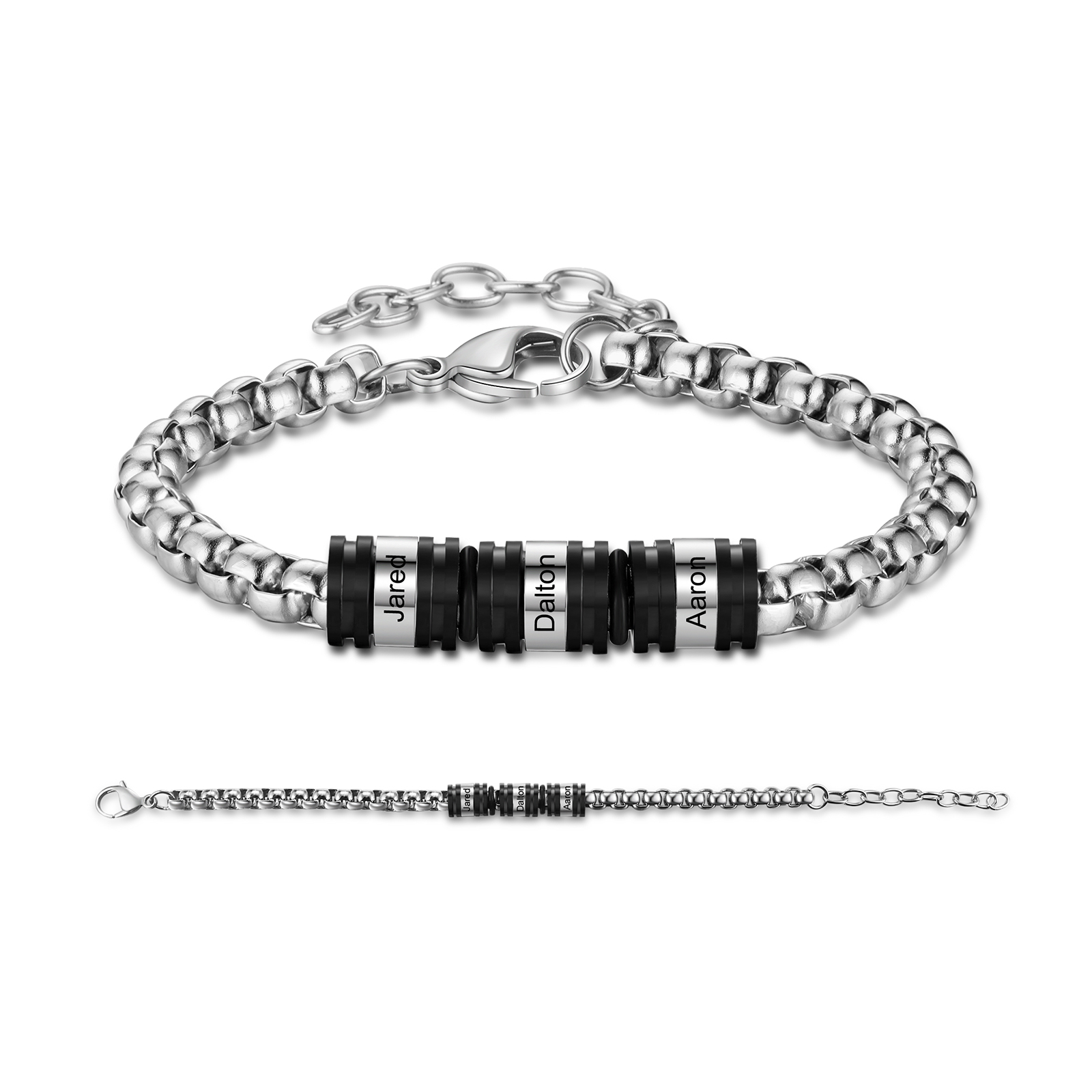 3 Names Personalised Men Adjustable Bracelet – Father's Day Gift | Jessemade