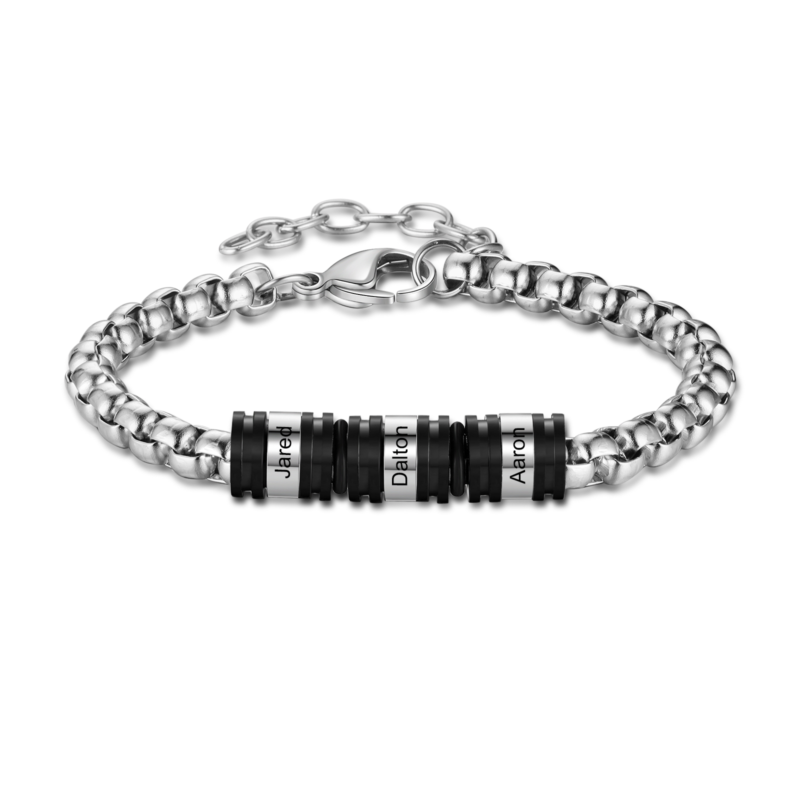 3 Names Personalised Men Adjustable Bracelet – Father's Day Gift | Jessemade