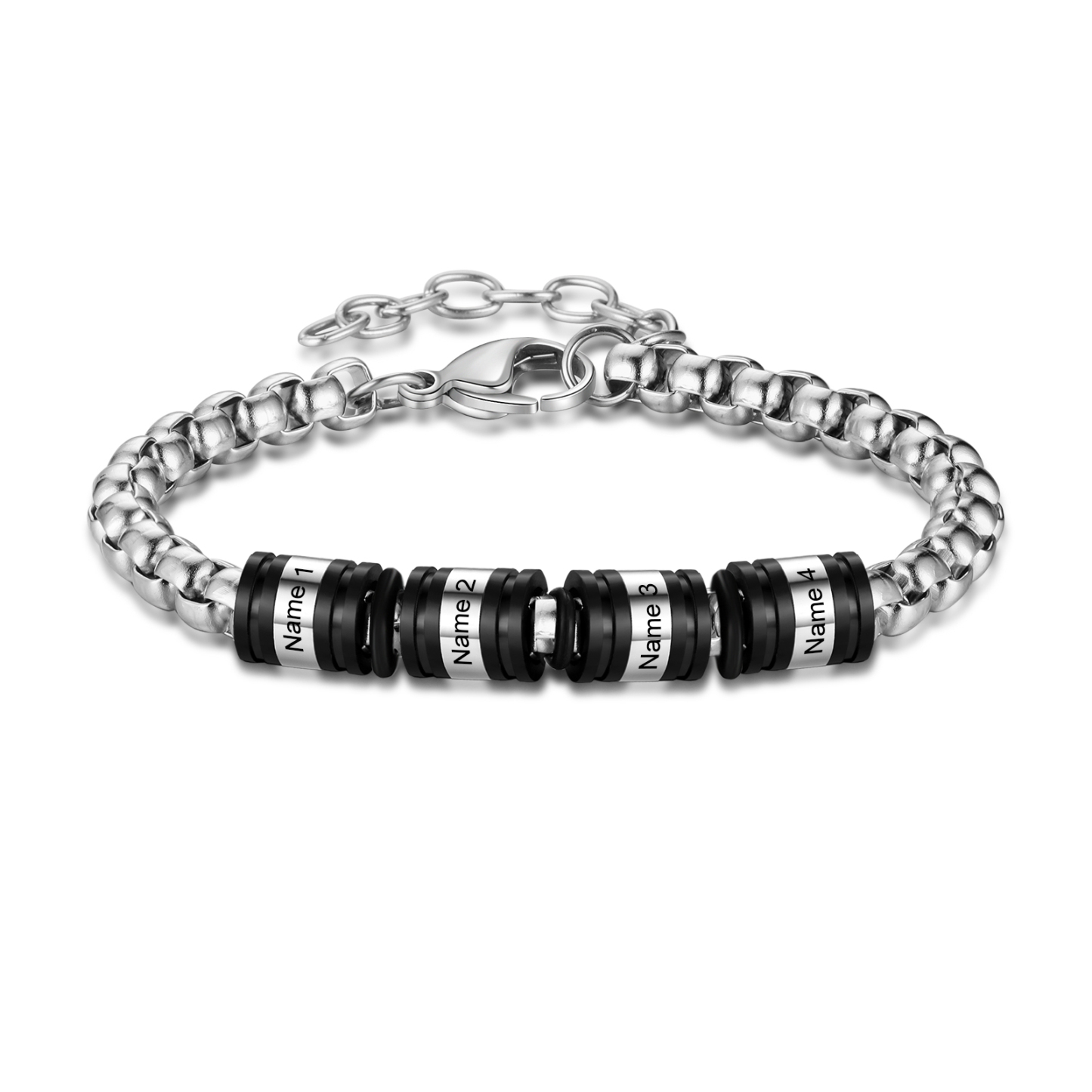 4 Names Personalised Men Adjustable Bracelet – Father's Day Gift | Jessemade