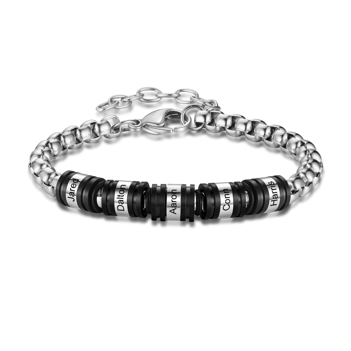5 Names Personalised Men Adjustable Bracelet – Father's Day Gift | Jessemade