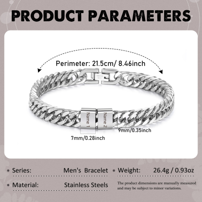 2 Names Personalised Men’s Bracelet – Bold, Durable, and Made Just for Him | Jessemade