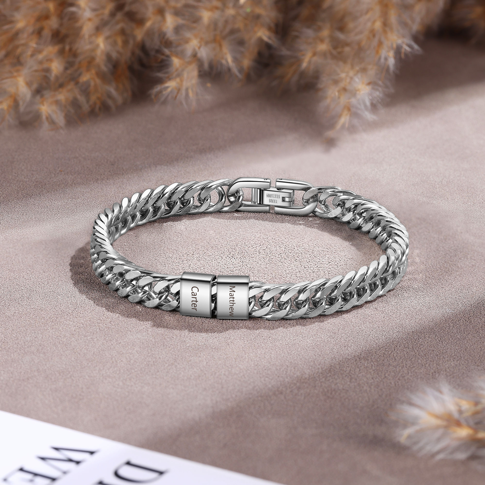 2 Names Personalised Men’s Bracelet – Bold, Durable, and Made Just for Him | Jessemade