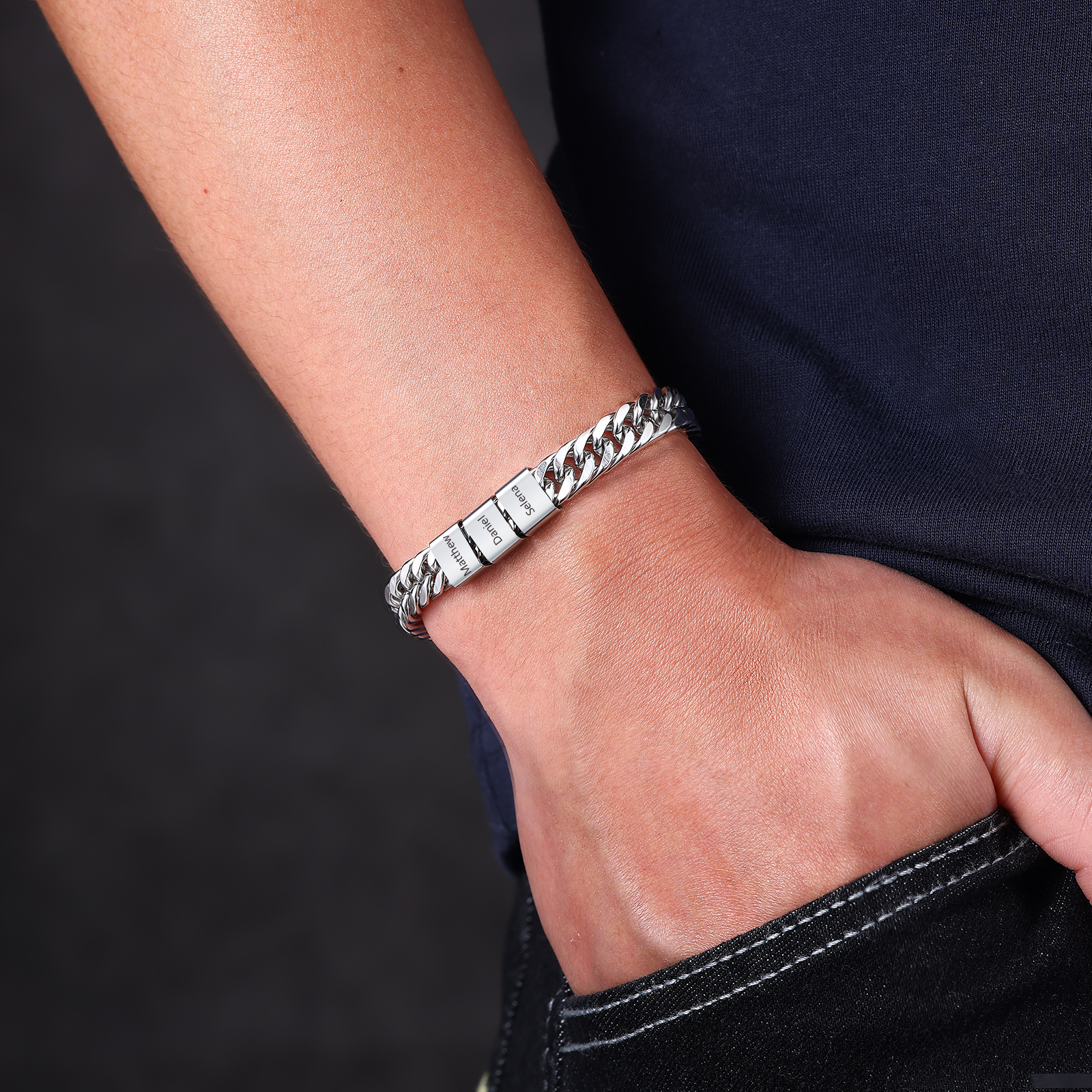 2 Names Personalised Men’s Bracelet – Bold, Durable, and Made Just for Him | Jessemade