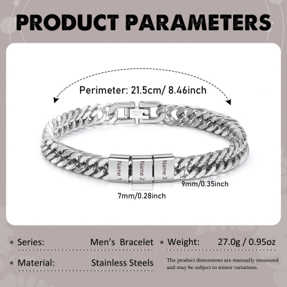 3 Names Personalised Men’s Bracelet – Bold, Durable, and Made Just for Him | Jessemade