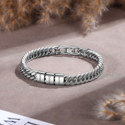 3 Names Personalised Men’s Bracelet – Bold, Durable, and Made Just for Him | Jessemade