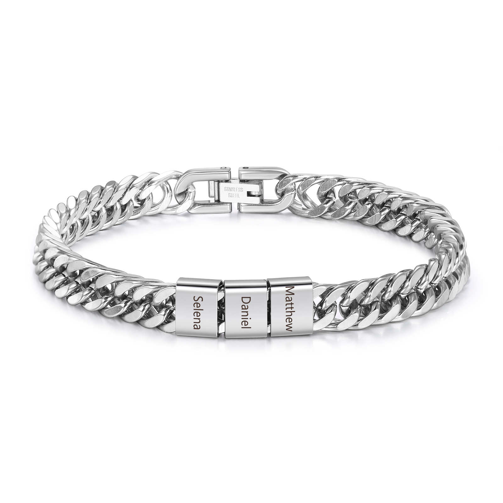 3 Names Personalised Men’s Bracelet – Bold, Durable, and Made Just for Him | Jessemade