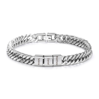 3 Names Personalised Men’s Bracelet – Bold, Durable, and Made Just for Him | Jessemade