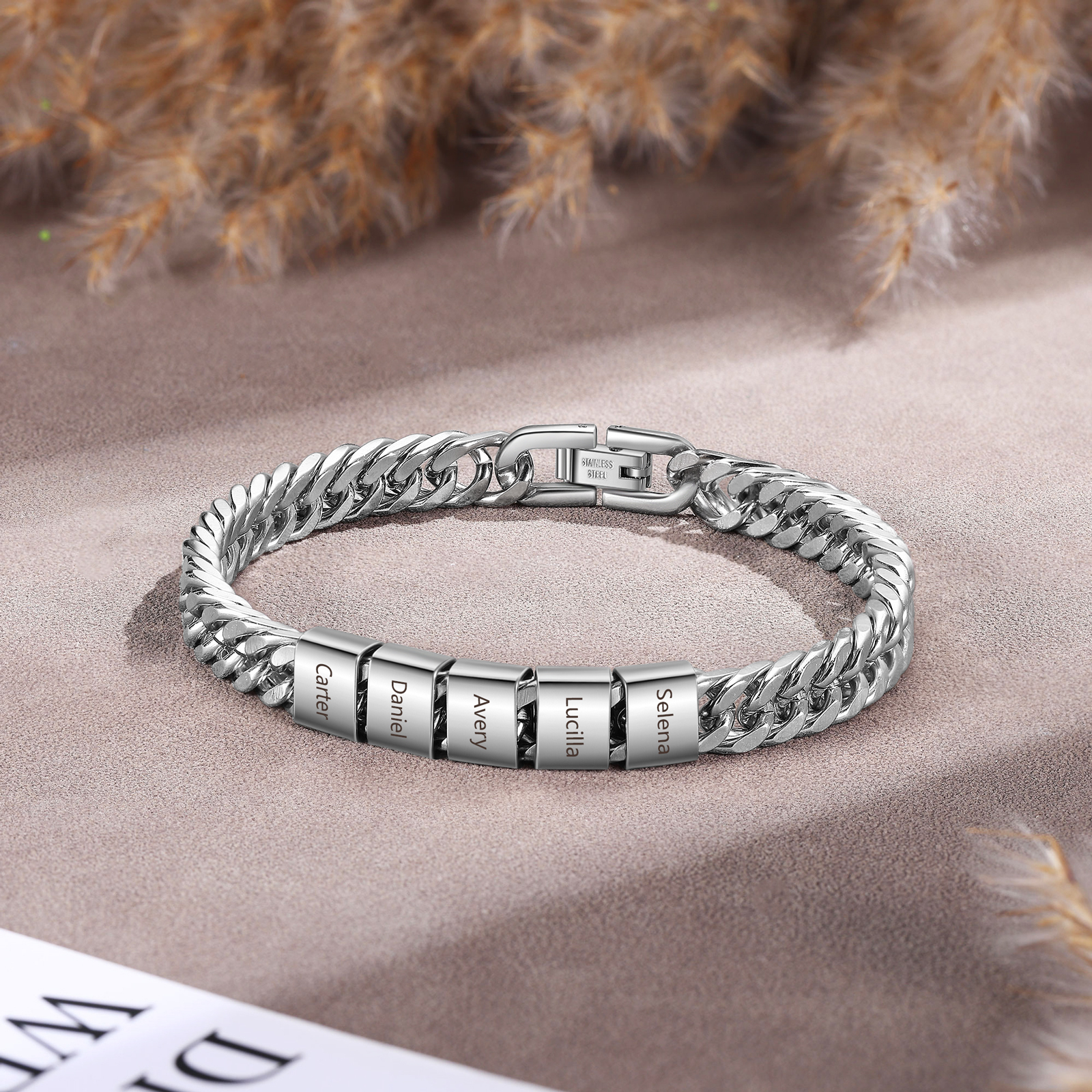 5 Names Personalised Men’s Bracelet – Bold, Durable, and Made Just for Him | Jessemade